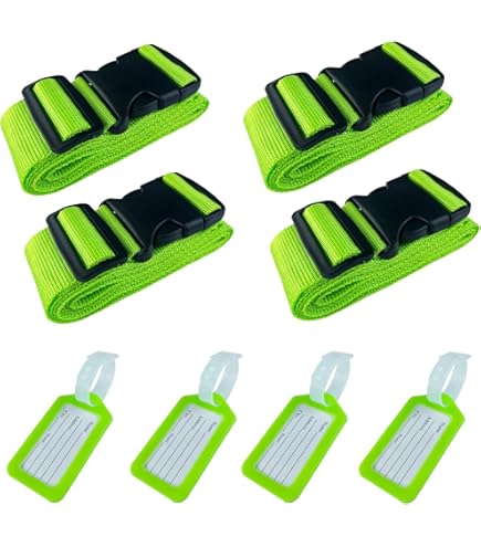 Lot De 4 Sangles De Bagage Réglables Avec