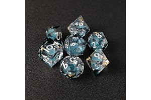 Elifel Dadi Set D&D Particolari 7 Pezzi Sabbie mobili Dadi da Gioco Resina DND Dice Bordi Affilati Lancia Dadi per Dungeons And Dragons Pathfinder Rpg Magic The Gathering con Confezione Regalo