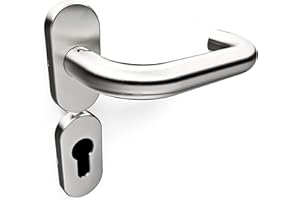 Sempro Felix Oval - Drückergarnitur aus rostfreiem Edelstahl für Gartentore, flexibler Schraubenabstand von 45 bis 50mm (1 Paar)