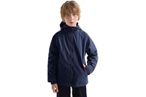 maoo garden Veste de pluie pour garçons Coupe-vent imperméable et léger doublé de polaire pour enfants