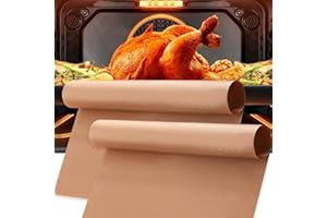 Wah Shing Yuen Revêtements de four en téflon, tapis de cuisson, réutilisables. Pour fond de four, adapté pour four, cuisinière à gaz, grill (lot de 6, 40cmx60cm)