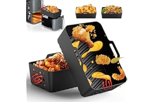 COZOR Pack of 2 Airfryer Accessories for Ninja Double Stack XL SL400EU, Hot Air Fryer Silicone Mould for Foodi Max Dual Zone AF400EU AF300EU 7.6 9.5L, Airfryer Silicone Baking Mould Silicone Insert for Hot