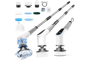 ‎KEDOYOY Elektrische Reinigungsbürste, 8 in 1 Electric Cleaning Brush mit austauschbaren Bohrbürstenköpfen, Wanne mopSet, Elektrische Putzbürste mit Verstellbarem Griff für Bad Küche Auto Fußboden