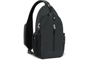 Lidxfeo Schultertasche mit Kopfhörerloch, Wasserdichter Brusttasche Chest Herren, Mehrere Taschen Sling Rucksack, Anti-Diebstahl Multipurpose Crossbody Bag, für Wandern, Reisen, Klettern Usw