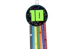 Ditsy Rosettes Gamer Birthday Rosette Badge - Age 5, 6, 7, 8, 9, 10 - Perfect Party Gift and birthday card – Birthday Boy, Birthday Girl (Age 10)