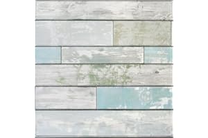 Commomy Pannelli murali 3D legno pannello da parete vintage, 10 pezzi, 30 x 30 cm, ​​legno pannelli per pareti decorativi rivestimento murale in PVC per salotto, camino, camera da letto, cucina