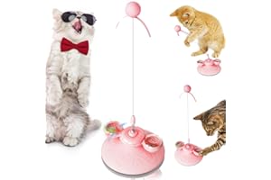 FOSTBEEN Interaktives Katzenspielzeug für Katzen im Innenbereich, Kätzchen, Zauberstab, Federspielzeug, Gewichtsverlust, Kätzchen, lustige Katzenminze-Bälle, Heimtierbedarf, Geburtstagsgeschenk