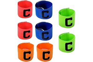 Omevett 8pcs Adjustable Kids Captains Armband Football with Velcro,Elastic Multicolour Captain's Armbands for Rugby Hockey Netball,Unisex Sports Player Arm Bands for Youth Adult Training Clubs Teams