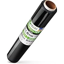 V1 Trade Rekfolie zwart stretchfolie rol - 6 wikkelfolie - handstretchfolie - 50 cm breed - verpakkingsmateriaal - verpakkingsfolie op rol - folie voor meubels - folie voor verhuizing - verhuisfolie