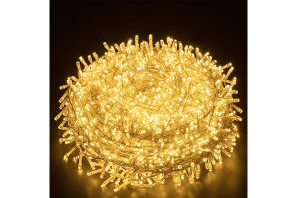 Elegear 100M 1000LEDs Guirlande Lumineuse Extérieure Blanc Chaud, Guirlande LED Protection IP44 avec 8 Modes, Guirlande Noël Decoration Noël Exterieure et Intérieure pour Sapin Soirée Mariage