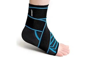 PUTUO Bandaż na staw skokowy, bandaż na kostkę, na zapalenie powięzi podeszwowej: bandaż na ostrogi piętowe, neuropatia, sport ortopedyczny, bandaż na kostkę, dla kobiet i mężczyzn, czarno-niebieski,