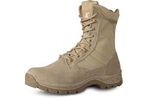 LUDEY Militärstiefel Herren Gemütlich Einsatzstiefel Kampfstiefel Wasserdichte Schwarze Tactical Boots Armeestiefel mit seitlichem YKK-Reißverschluss Modell-928