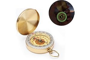 TENG HONG HUI Outdoor Compass,Pocket Compass,Kompass Wandern,Waterproof Compass with Luminous Numbers for Hiking, Camping and Other Activities (Golden)