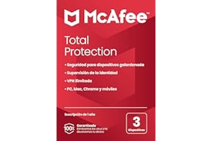 McAfee Total Protection 2024, 3 dispositivos | Antivirus, VPN, seguridad móvil y de Internet | PC/Mac/iOS/Android|Suscripción