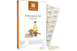 Healthspan Flaxseed Oil 1,000mg | 120 Capsules | Omega 3 Fatty Acid ALA | Maintain Healthy Blood Cholesterol Levels | Women's Health | Vegan