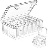 Mathtoxyz Contenedor de Cuentas pequeñas (5,5 x 5,5 x 2 cm), 15 Caja de Almacenamiento de plástico Mini contenedor de Cuentas