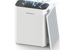 Homvana Purificatore d'aria per Grandi Stanze Camera (116m²), H13 True HEPA per Allergie e Asma con Modalità Automatica, Indicatore, SilentAir, Senza Ozono per Animali Domestici Allergie Fumatori et.