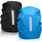 XIANGLONGY Waterproof Backpack 2 Pieces, Reflective Rain Cover | Waterproof with Reflective Strips for Outdoor Hiking Cycling