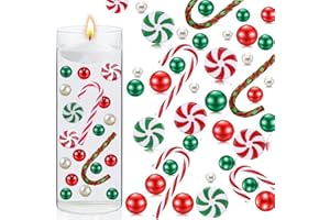MOSLALO 6054 Piezas Navidad Relleno Perlas Flotantes | Gel Agua Transparente Jelly Beads Jarrón Relleno Decoración | Perlas Flotantes Naviñas para Centros Mesa (sin Velas/Jarrón)