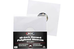 (50) Bcw 30,5 cm record White Paper Inner Sleeves confezione da 1 White