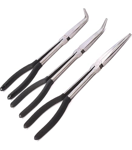 11" Long Reach Nose PLIER Set 9PC Extra Long Mechanics Hose Ring Pliers - View #2