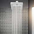 Ruhe® Aplha ABS Overhead Shower with Chrome Finish | 4.5x4.5 Inches Rain Shower for Bathrooms| Square Showerhead with Easy-to-Clean Silicone Nozzles.| WITHOUT SHOWER ARM