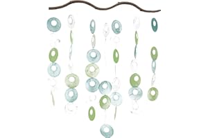 ‎GURU SHOP GURU SHOP Muschel Mobile, Ethno Windspiel, Sonnenfänger - Grün, 50x40x2 cm, Windspiele & Klangspiele