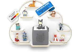‎STADTECKEN stadtecken Kinder Holz Regal für Musikbox I Wolke I Geeignet für die Toniebox und ca. 27 Tonies I Geschenk I Spielen I Sammeln I zum Aufhängen