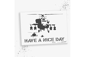 LaserCad Pochoirs BANKSY Streetart (B100, Happy Chopper, DIN A2) pour graffiti, aérographe, décoration