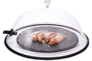 TMKEFFC Dome Cover for Smoking Gun 10 Inches, Smoker Cloche Lid for Food Smoking, Portable Handheld Smoke Infuser Accessory for Cocktail, Drinks, Sous Vide, Steak, BBQ, Salmon (Clear-D)