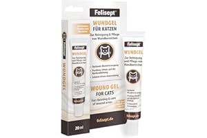 Felisept Gel per ferite per gatti 20ml - Unguento per gatti per la pulizia e la cura delle aree ferite - Cura delle ferite del gatto - Protezione delle ferite del gatto per una migliore rigenerazione