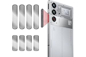 GIOPUEY Maille Anti Poussière Aluminium Collé pour RedMagic 10S Pro/10 Pro/9S Pro/9 Pro/8S Pro/8 Pro, Haut - Parleur et Radiateur évents Anti Dust [4+4 Pack] - Black