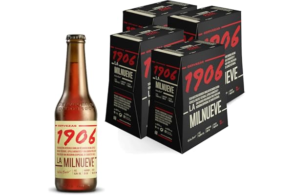 1906 Reserva Especial - Cerveza Lager Extra, Pack de 24 Botellas x 33 cl, Sabor Amargo y Aroma Tostado, Galardonada Internacionalmente, 6,5% Volumen de Alcohol