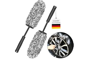 DYDHRER Cepillo Llantas Coche, 2 Piezas Cepillo Llantas, Cepillo para Llantas de Microfibra Suave, No Raya, Cepillo Limpia Llantas Apto para Llantas de Aluminio, Cepillo Ideal para Llantas
