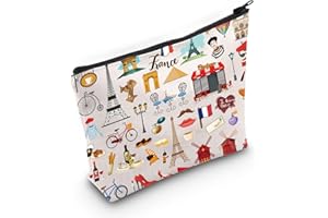 LEVLO Sac de voyage France Culture Cadeau Français Thème France Monuments Paris Cadeau Souvenir Français, france, Trousse de maquillage
