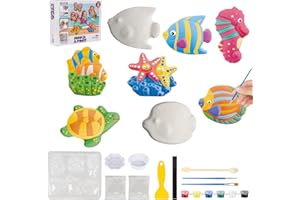 YAOZUP Zestaw do malowania dla dziewczyn, figurki gipsowe do mieszania i malowania, rękodzieło malowanie dzieci, zabawki DIY dla dzieci zabawki dla dzieci (zwierzęta morskie)