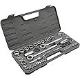 PERFORMANCE TOOL W1172 Sae/Metric 52-Piece Socket Set (1/4", 3/8" & 1/2" Drive)