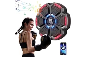 CIKDA Smart Music Boxing Machine，2024 New Indoor Boxing Machine Wall Mounted，with LED Light Bluetooth Sensor，9 Speed ​​Modes and Counting Mode For Adults and Children Exercise