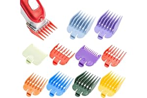 LHLZNB 10Pcs Clipper Guards 10 Sizes Hair Clipper Guards Universal Professional Hair Clipper Guide Combs Multicolor Replacement Hair Clipper Limit Comb for Wahl for Most Clippers Trimmers