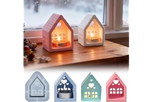 ZYEKIU Molde de Silicona para Casa, Moldes para Velas con Ventana, Moldes Velas Mini, Silicona para Moldes Creatividad, para Hechas a Mano, Jabones, Artesanías, Decoraciones (Tipo 2)