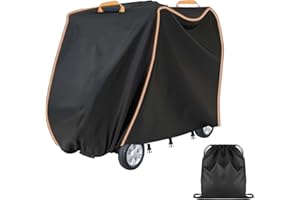 JOJOCY Copertura per scooter elettrico, resistente, in tessuto Oxford 420D, con striscia riflettente, 2 manici, 3 fibbie, copertura impermeabile per la maggior parte degli scooter a 3 e 4 ruote (XL, 144 x 99