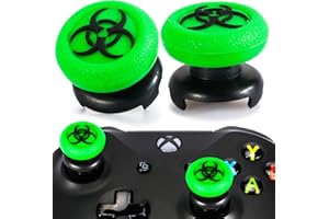 Playrealm FPS Bâton Prises de Pouce Thumbstick Grip et Prolongateur Texture 3D Caoutchouc Silicone Poignée Couvrir 2 ensembles pour Xbox Series X/S & Xbox One Manette (Chat Patte Corailbioh vert)
