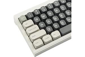 HYEKIC PBT Keycaps 172 touches Double Shot YMK Profile Keycap White-Grey Dye Sublimation Cute Keycaps Custom Keycap for Cherry Gateron MX Swithes Mechanical Keyboards