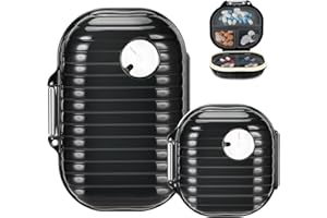 Lociban Portapillole, 2 Pcs Portapillole da Viaggio Portatile, 7 Scomparti, per Conservare Vitamine Farmaci e Olio di Pesce (nero)