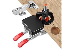 IDONG 35mm bohrschablone topfscharnier verdeckte Tür Scharnier Jig，Verbesserte Doppelklemme aus Aluminiumlegierung mit präziser Verriegelung verdeckter Scharnier-Jig-Bohrlocher