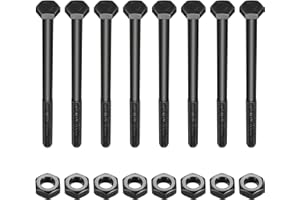 HMKESOTERIC 8 Pezzi M10 Bulloni e Dadi Set, M10x160mm Bulloni Esagonali e Dadi, Viti a Testa Esagonale, Set Bulloni Esagonale, Bulloni Parzialmente Filettati Meccanici per Auto Costruzione