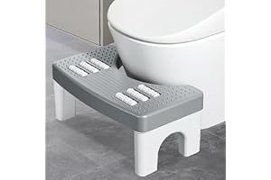 YUNLAISHAOCER Taburete Inodoro, Taburete Baño, Variante De Masaje En Plástico, Gris, Combate Hemorroides, Constipación, Hinchazón, Síndrome del Colon Irritable (40 x 21 x 17 cm)