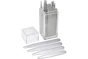 Zysta Set Stecche per Colletto Camicia Abbigliamento da Uomo in Acciaio Inossidabile Colore Argento 3/4 Misure 36/40 pezzi fornito in una scatola