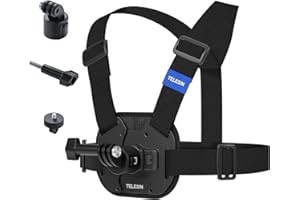 TELESIN Uchwyt na pas piersiowy, Action Cam pas piersiowy do GoPro Chest Mount Hero 13, 12, 11, 10, 9, 8, 7, 6, 5, 4, Hero Session, DJI Osmo