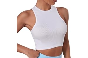 ATRACTIVOLL Camisetas sin Mangas Fitness Mujer Camiseta de Tirantes Deportiva Corto Tops Minimal Tank Top Recortado Básicos Deportivo Ligero Yoga Correr Gimnasio